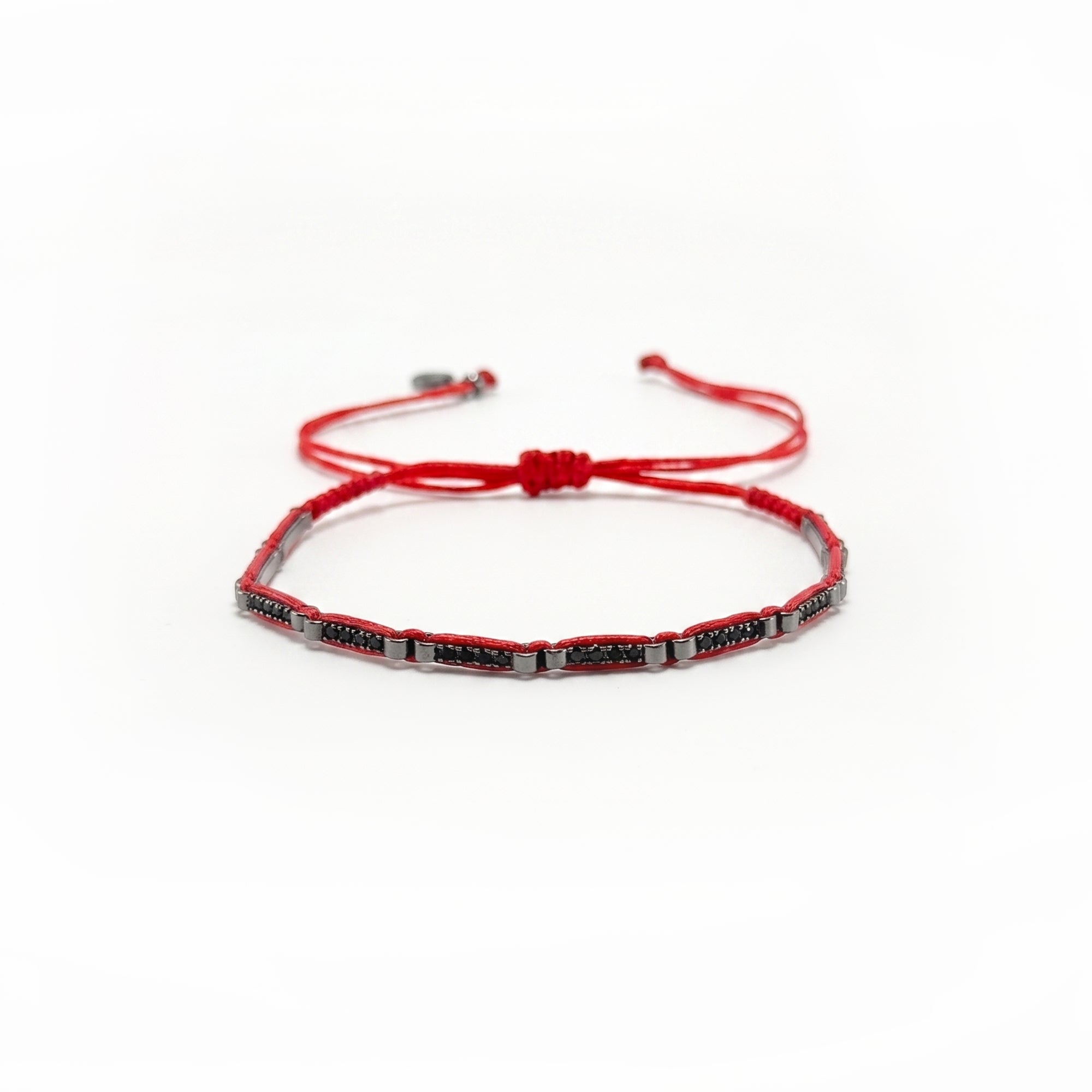 Onyx Bar Red Cord Bracelet