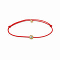 Evil Eye Sphere Black Cord Gold Plated Silver Lucky Bracelet