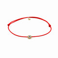 Evil Eye Marquise Black Cord Gold Plated Silver Lucky Bracelet