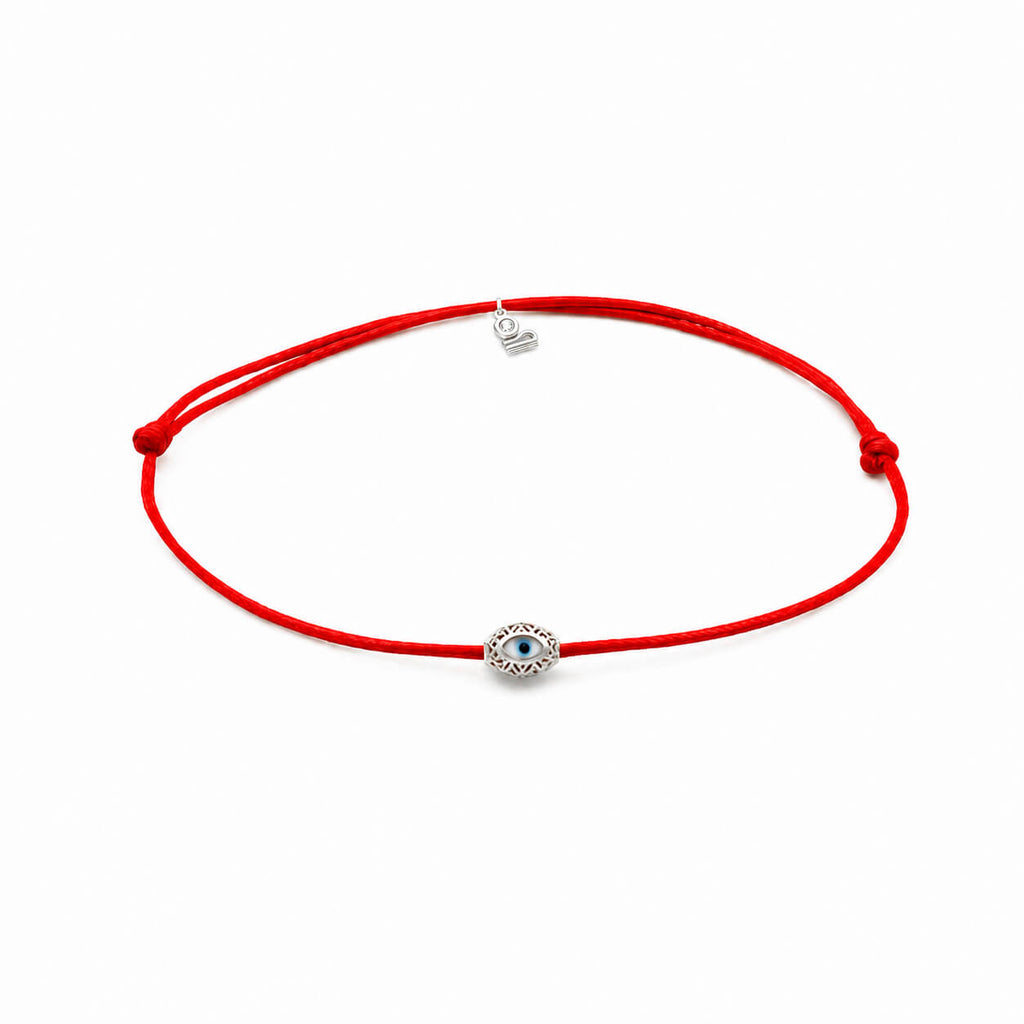 Nazar Marquis Black String Silver Lucky Bracelet