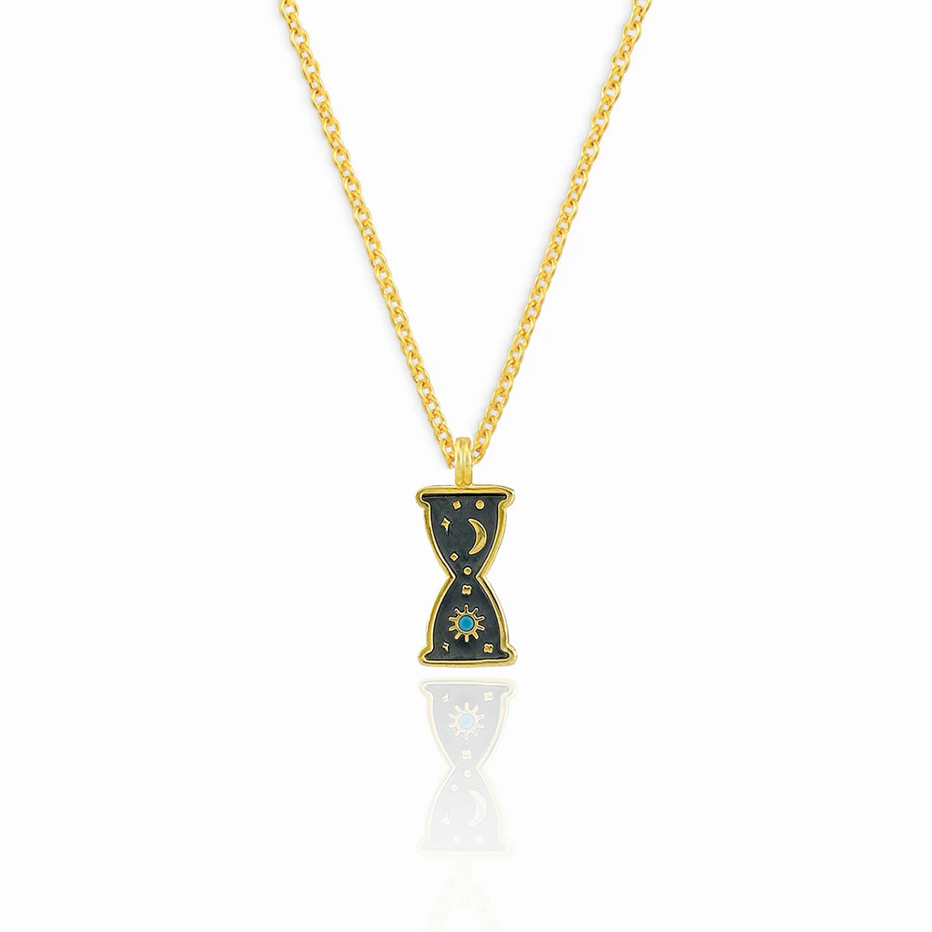 Hourglass "Day" Gold Plated Silver Necklace