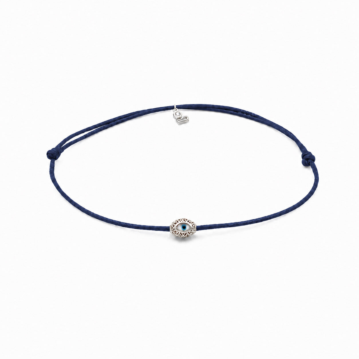 Nazar Marquis Black String Silver Lucky Bracelet