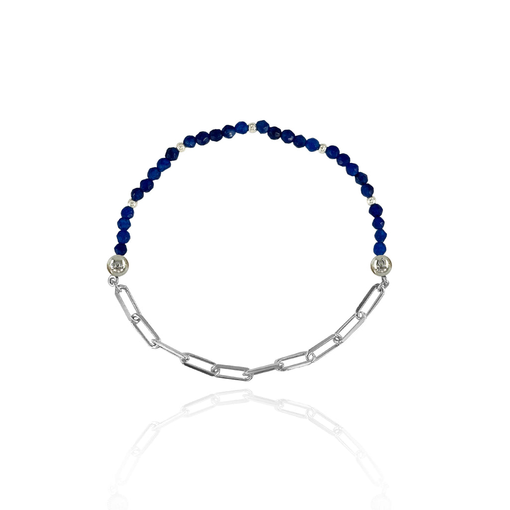 Lapis Lazuli & Forse Art Gümüş Bileklik