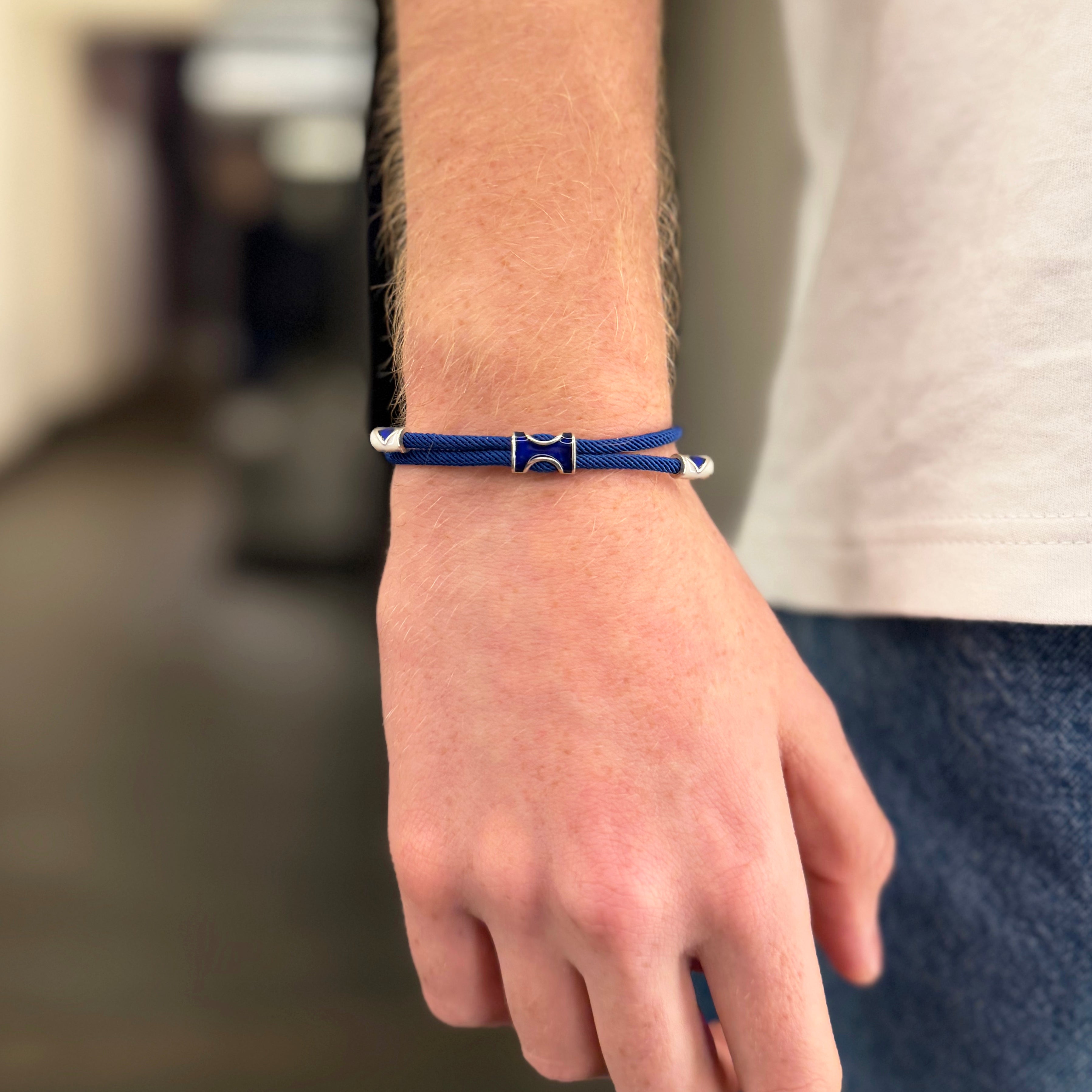 Gosi Gümüş Şans Bilekliği - Lacivert