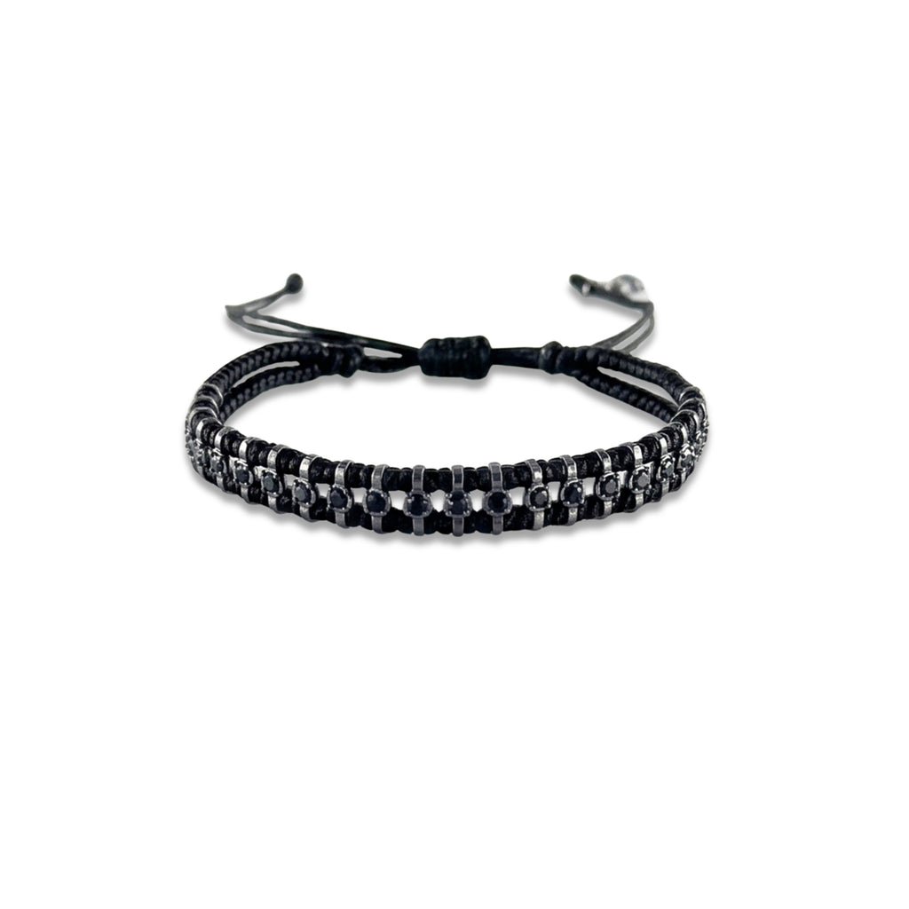 Handwoven Double Band Onyx Bracelet