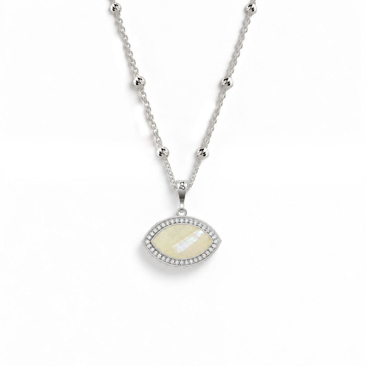 Marquise Mother-of-Pearl Silver Necklace 