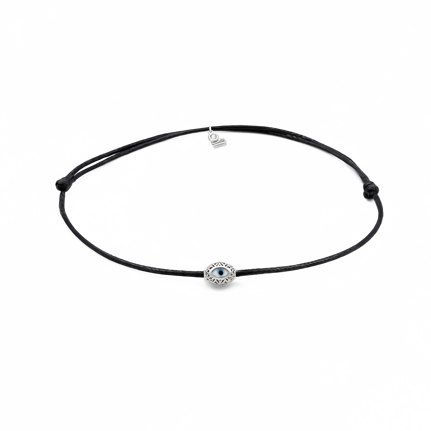 Nazar Marquis Black String Silver Lucky Bracelet