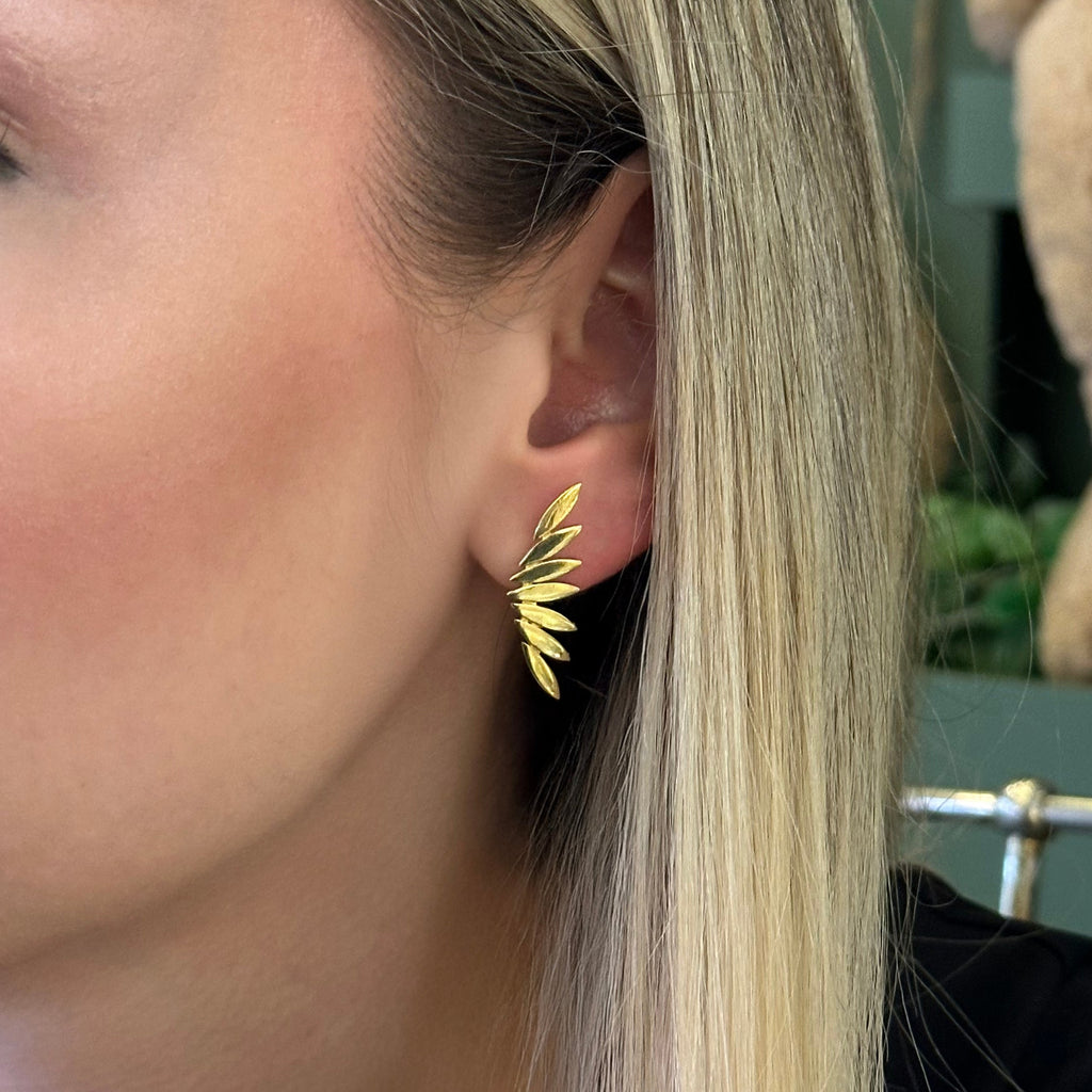 Angel Wing Gold Plated Silver Earrings 