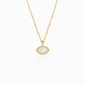 "Mini" Marquise Mother-of-Pearl Silver Necklace