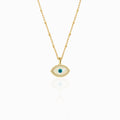"Mini" Marquise Mother-of-Pearl Eye Silver Necklace