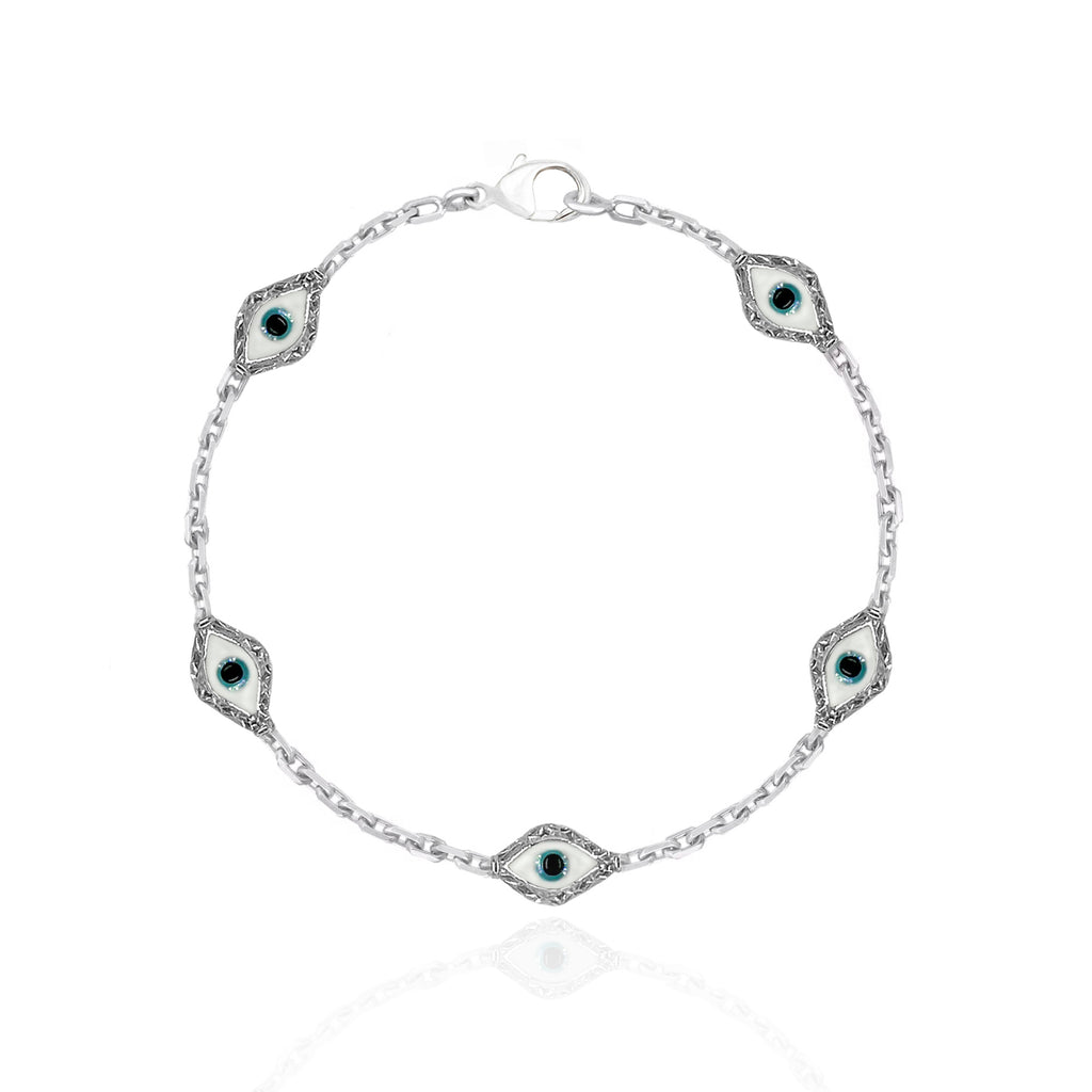 Marquise Nazar 5 Motif Gümüş Bileklik