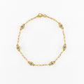 Evil Eye Enamel Gold Plated Silver Bracelet 