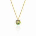 Eye Motif Ocean Mother-of-Pearl Gold Plated Silver Necklace 