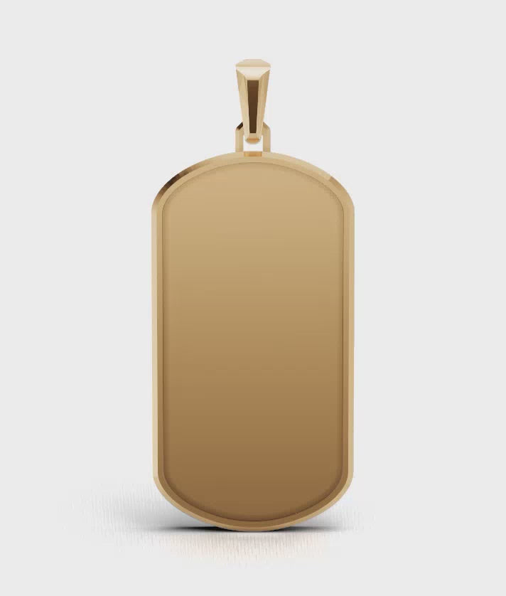 Initial Big Frame Gold Plated Silver Necklace