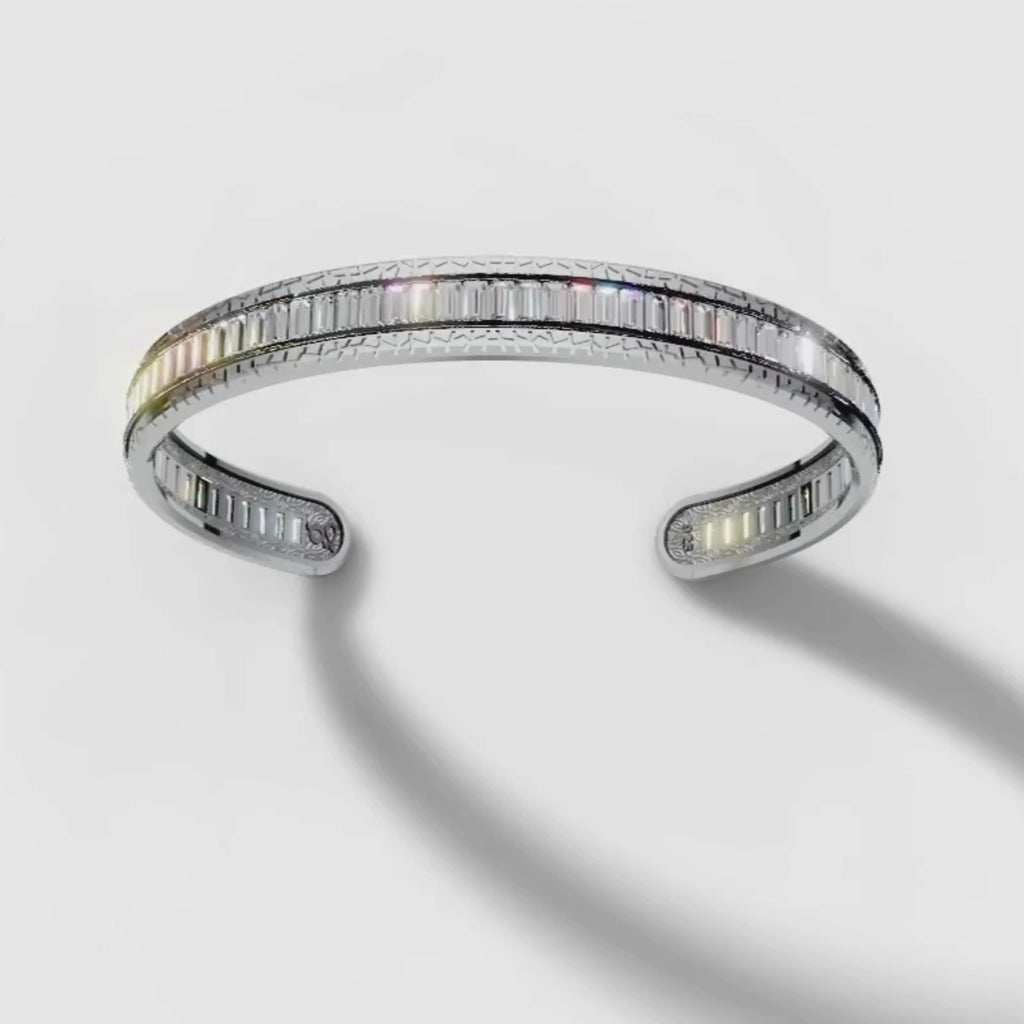 Snake Skin Design Silver Cuff Bracelet