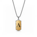 Initial Small Frame Two Tone Silver Necklace