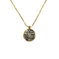 Shaman Drum Gold Plated & Oxide Necklace