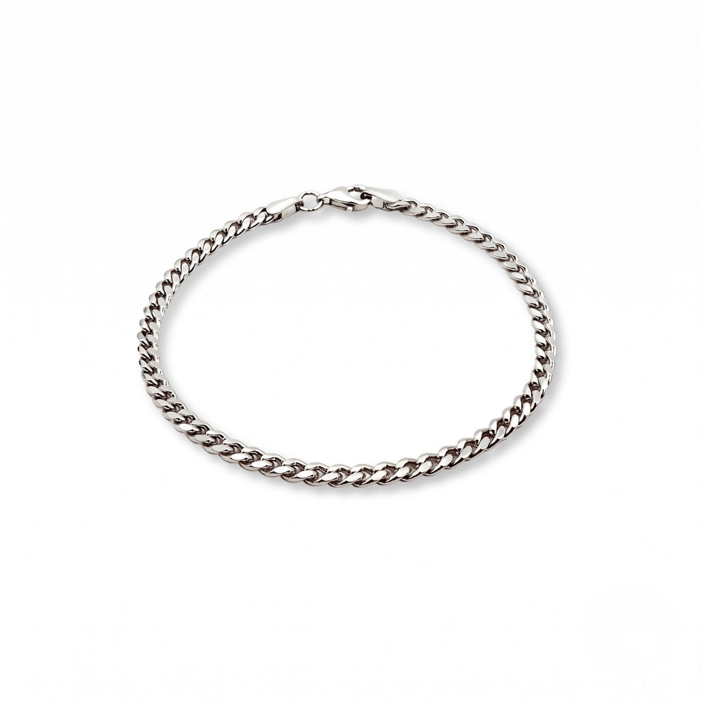GJ Curb Chain Thin Gümüş Bileklik