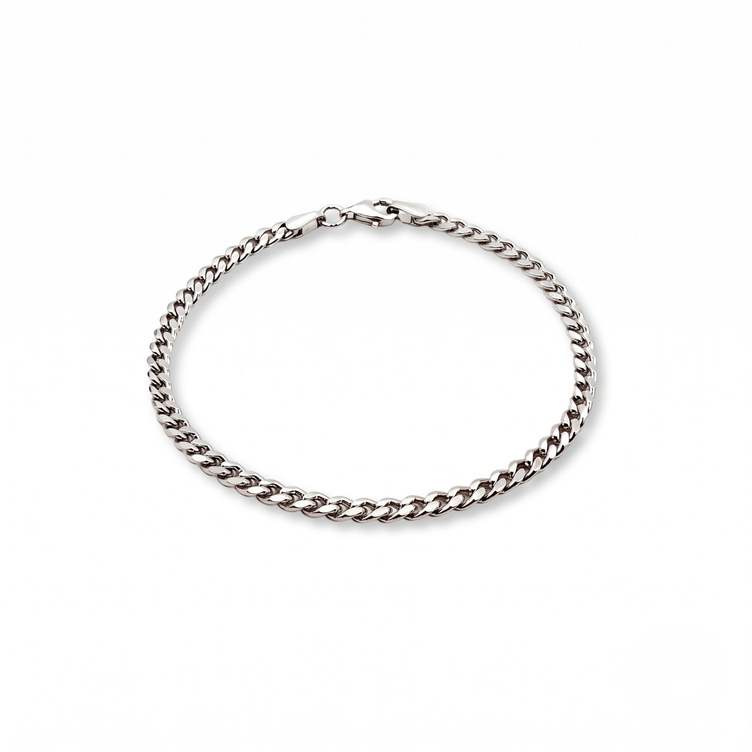 GJ Curb Chain Thin Gümüş Bileklik