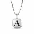 Initial Square Frame Silver Necklace