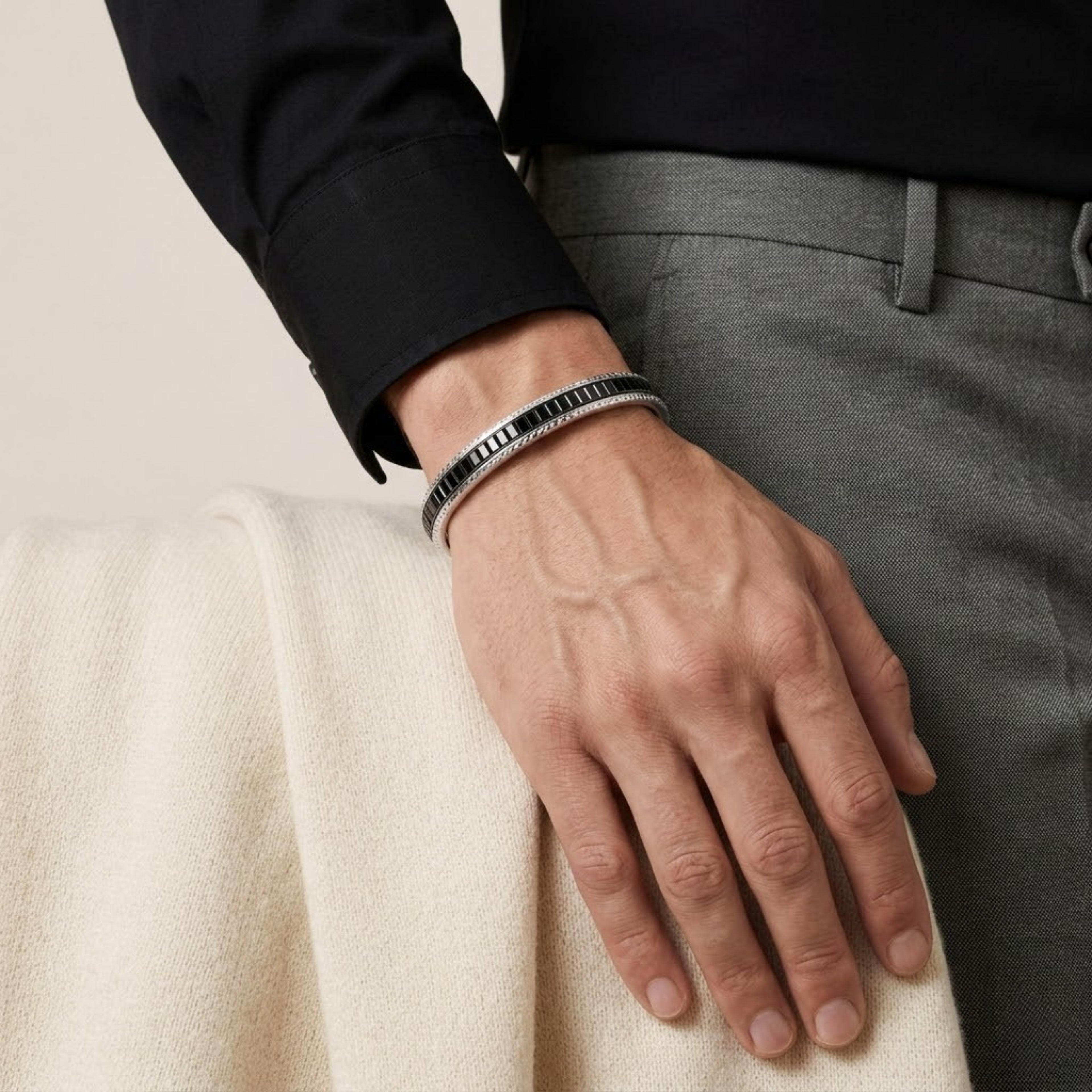 Snake Skin Design Silver Cuff Bracelet