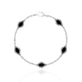 Marquise Noir 5 Motif Gümüş Bileklik