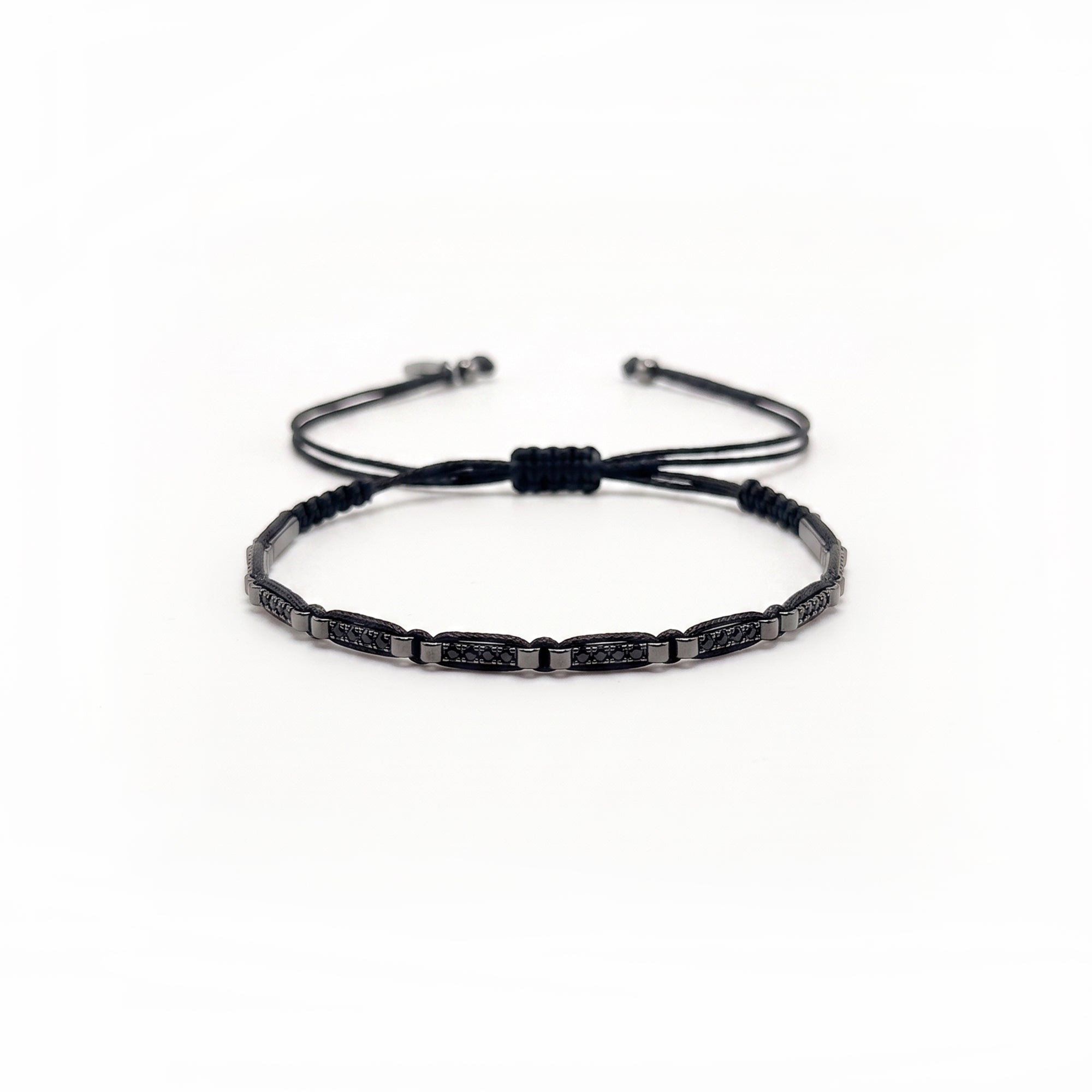 Onyx Bar Black Cord Bracelet