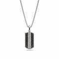 Moissanite Small Frame Pavé Tag Silver Necklace