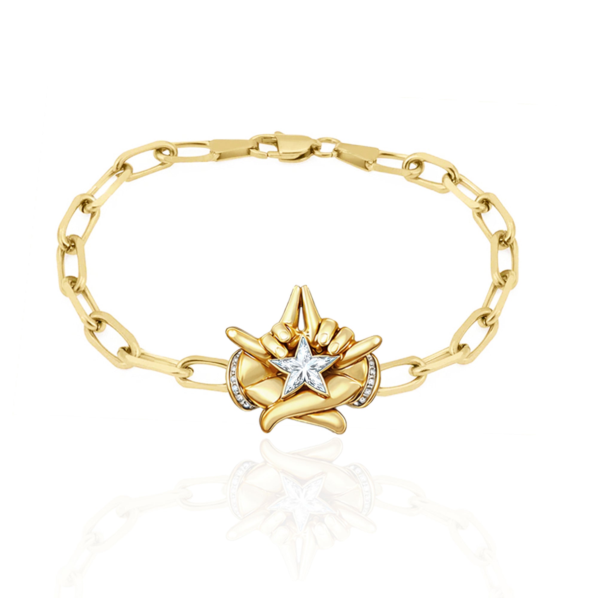 Starboy Zincir Altın Kaplama Gümüş Bileklik