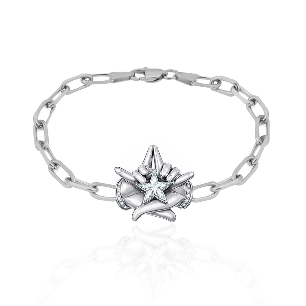 Starboy Zincir Altın Kaplama Gümüş Bileklik