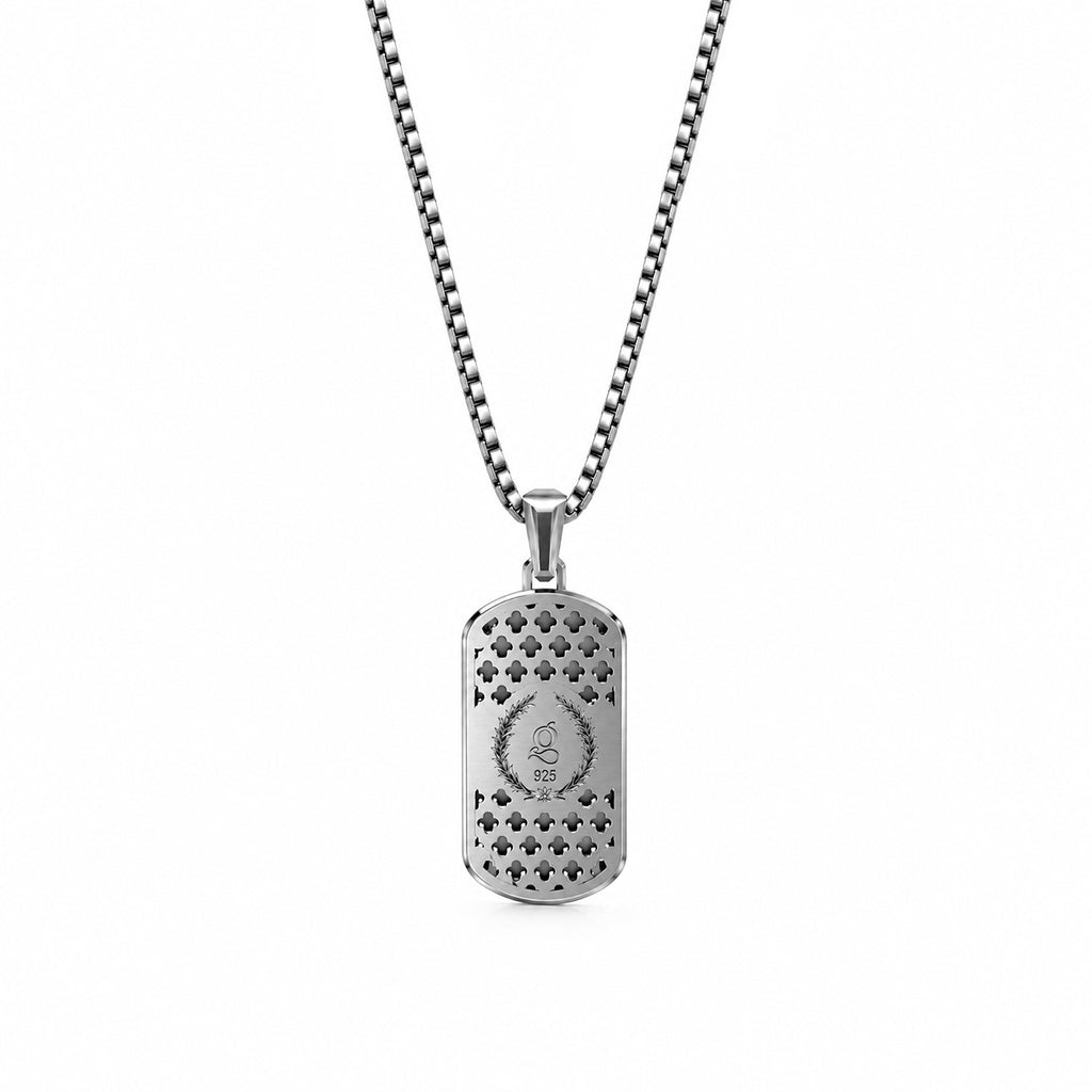 Initial Small Frame Silver Necklace
