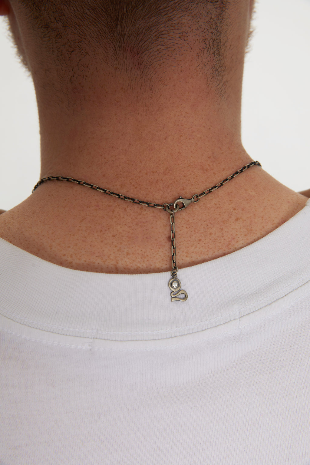 Aslan Figürlü Oksitli Gümüş Chain Kolye