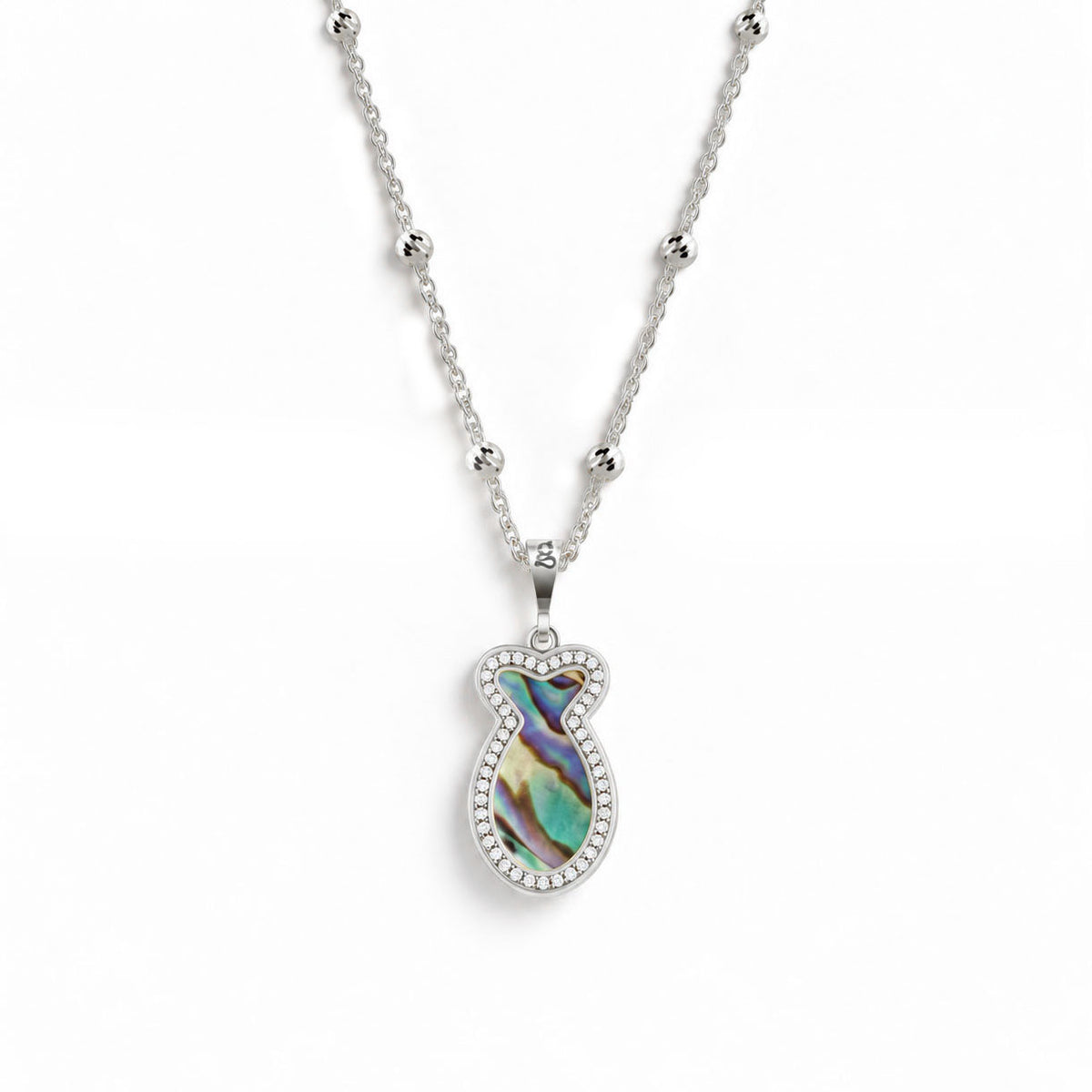 Fish Ocean Mother-of-Pearl Silver Necklace 