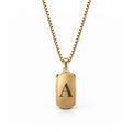 Initial Small Frame Gold Plated Silver Necklace