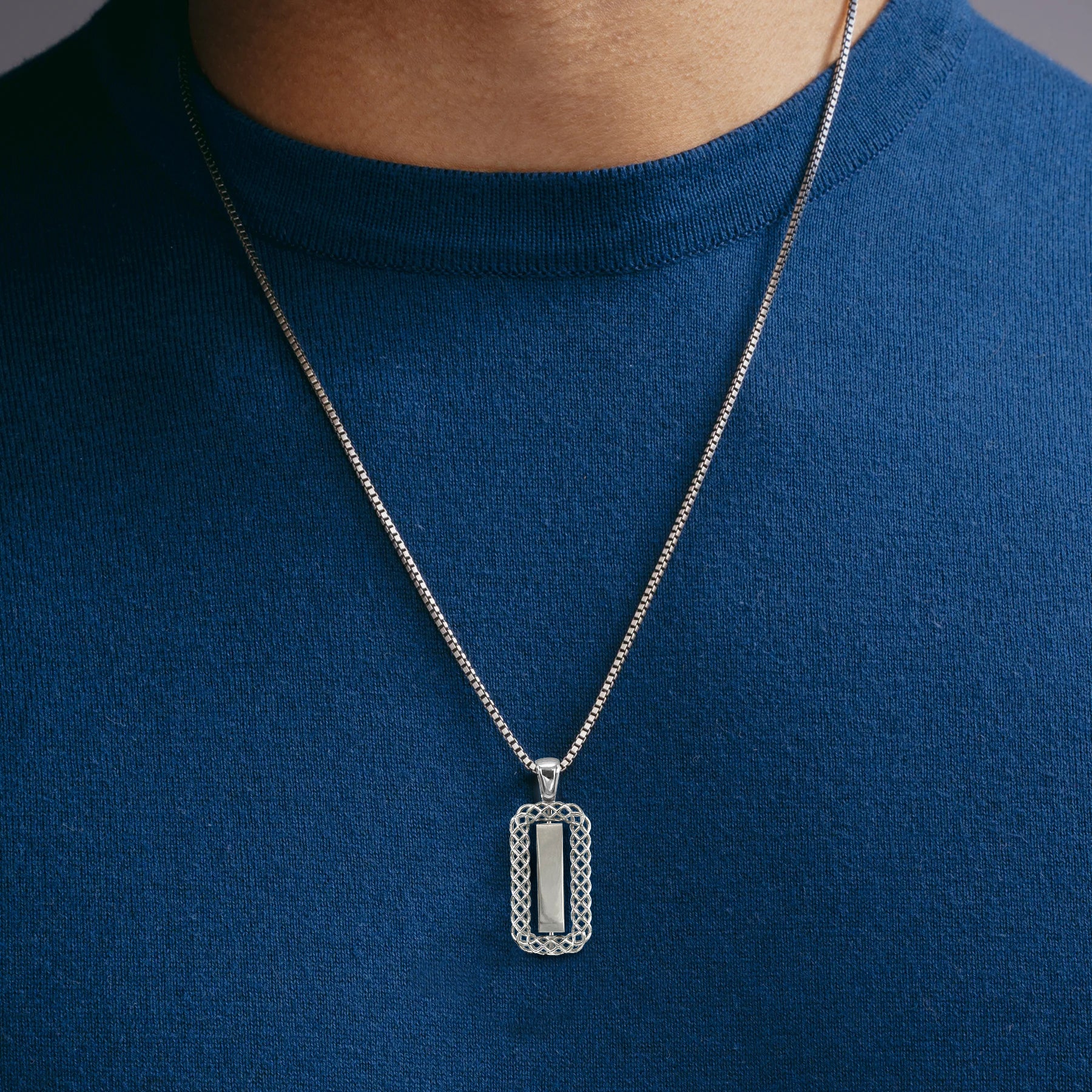 Kişiselleştirilebilir Örgü Dizayn Gümüş Kolye