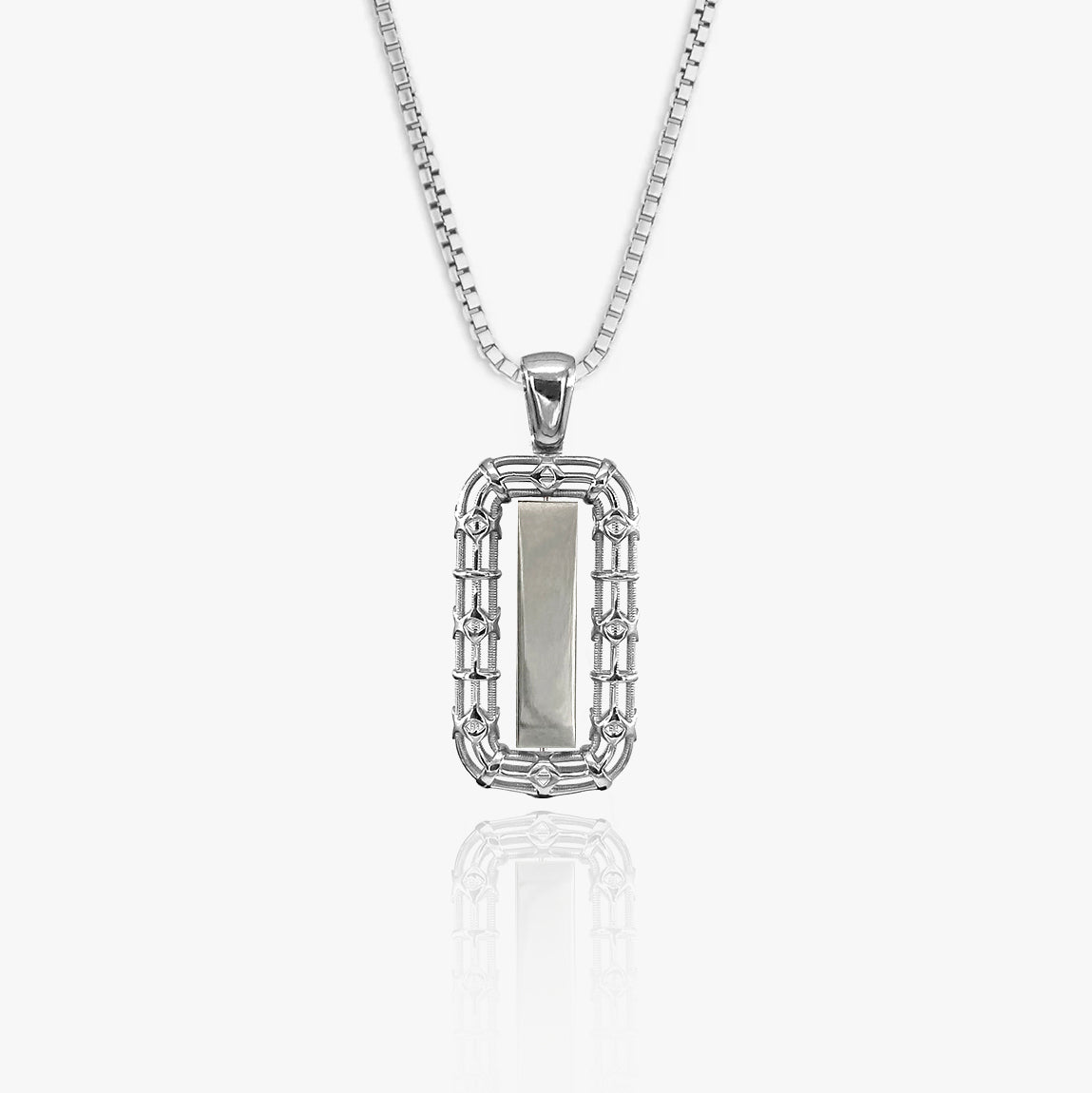 Kişiselleştirilebilir Kafes Dizayn Gümüş Kolye