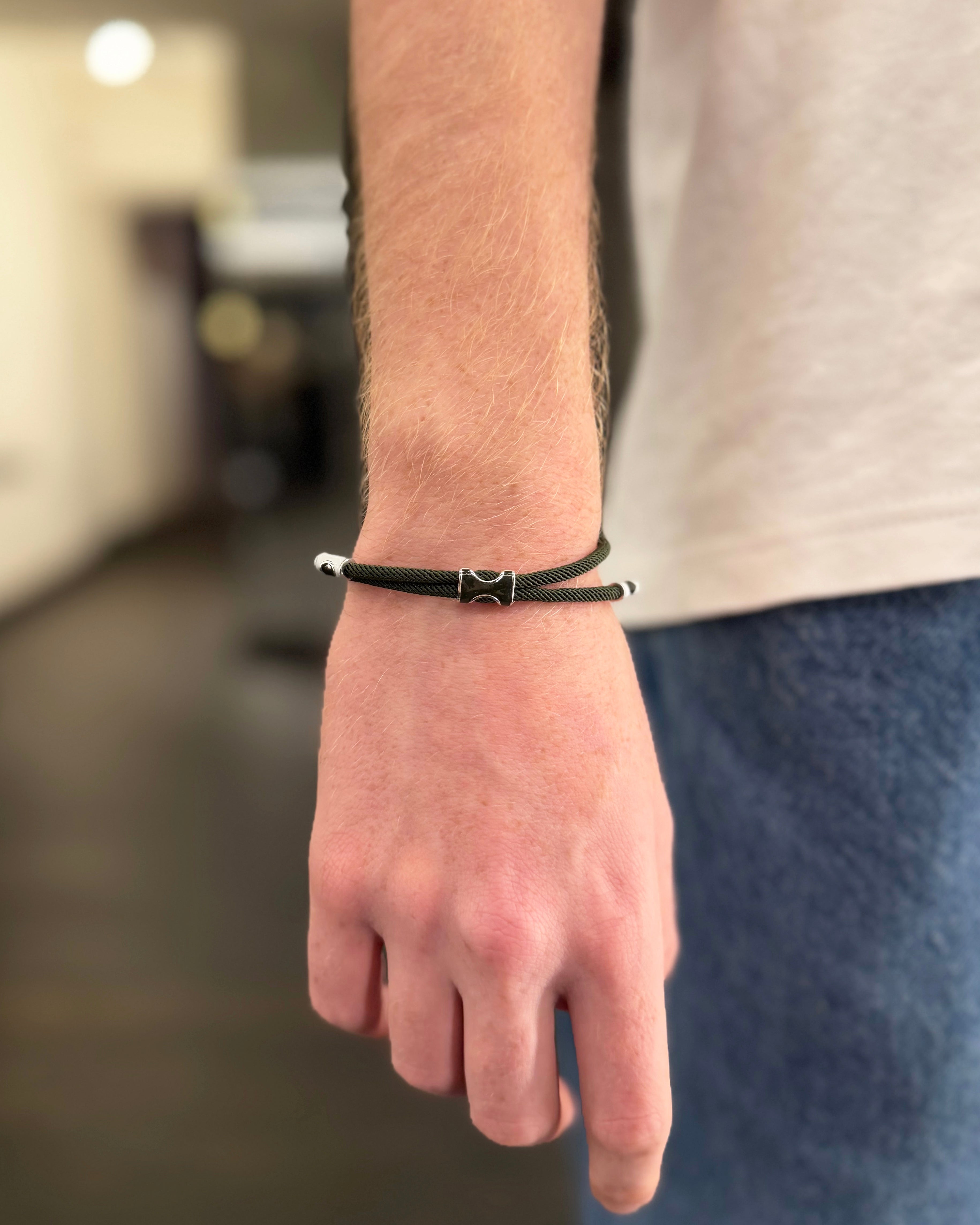 Gosi Gümüş Şans Bilekliği - Yeşil